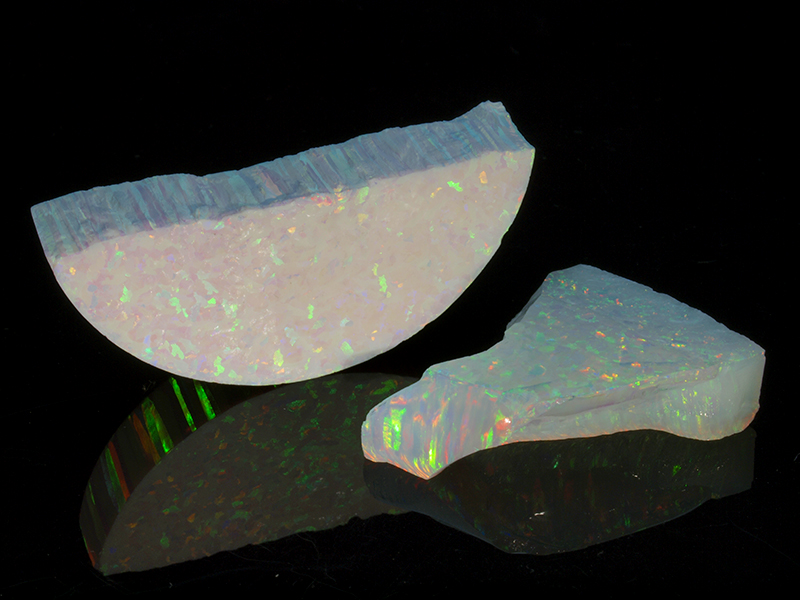 Synthetischer Opal - Milchopal und Kristallopal
