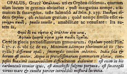 Opal - Beschreibung von Plinius Opal - Plinius